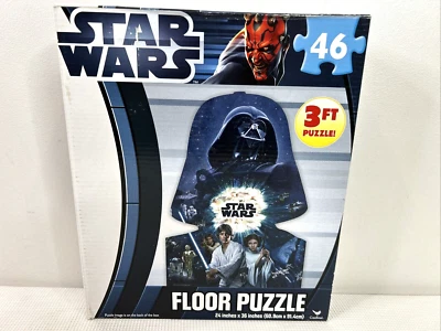 Star Wars Childrens Floor Jigsaw Puzzle 46 Pieces 3 Feet 24" x 36" VGUC - Image 1 of 4