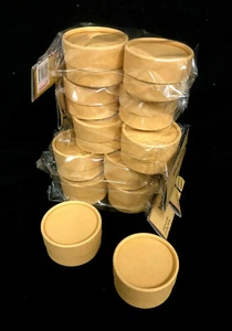 6pc Round Paper Craft Cardboard Box Storage Container 8.3cm x5cm bulk Dark Brown - Picture 1 of 4