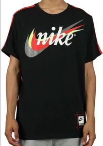 Nike Retro Futura Swoosh Men T Shirt Black CK0161 010 - Picture 1 of 4