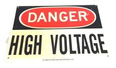 LOT OF 10 BRADY 4T665 "DANGER HIGH VOLTAGE" SIGNS 47005 10" X 14" - Image 1 of 2