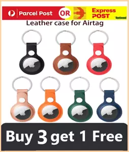 For Apple AirTag Leather Case Air Tag Protective Keyring Location Tracker Cover - Picture 1 of 16
