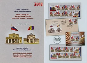 Rumänien 2013 Rum.-Russische Föderation,Mi.6725,Zf.,KB,Bogen,ZW,Block 563,FDC - Bild 1 von 11