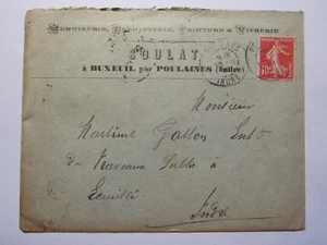 10I1 Antigua Carta De Cabeza Publicidad Empresa Sello Soulat Buxeuil 1908 - Imagen 1 de 2