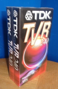 Pack Of 2 x TDK TVR 240 VHS Video Cassettes New & Sealed E240 4 hour Tapes - Picture 1 of 5