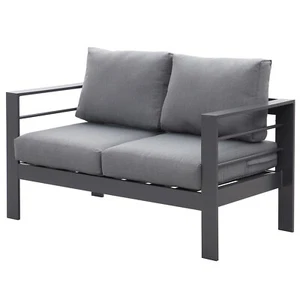 MeXo Gartensofa Aluminum Gartenmöbel Sitzgruppe Gartenset Garten Balkon Grau - Bild 1 von 10