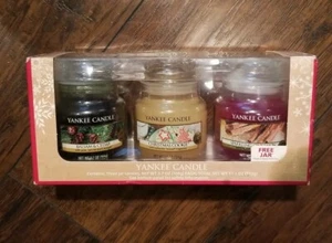 Yankee Candle Holliday Fragrance 3.7oz Small Jar Box Set of 3 - Picture 1 of 2
