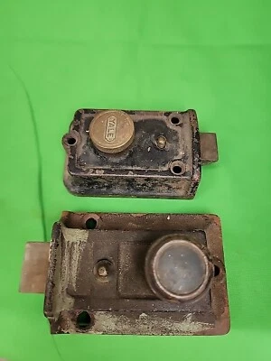 Cerradura de puerta vintage de la década de 1940 Deadbolt Yale puerta de apartamento cerradura giratoria manual Y14 Foto 1 de 4