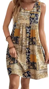 EMERY ROSE Dress NWT Small AU 8 / US 4 Patchwork Babydoll Boho Casual Summer Y2K - Picture 1 of 8