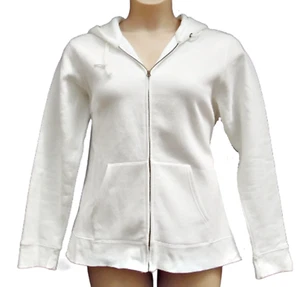 SUDADERA CON CAPUCHA BLANCA NATURAL, CHAQUETA POLAR CON CREMALLERA, FRUIT OF THE LOOM, TALLA XXL, LT562 - Imagen 1 de 3