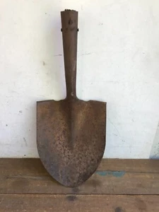 Old Rusty Digging Shovel marked W 7 Tempered USA Farm Garden Construction Tool - Picture 1 of 9