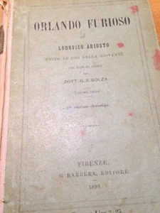 1899 ARIOSTO - ORLANDO FURIOSO - KURATIERT VON G.B. BOLZA - BARBERA VERLAG - Bild 1 von 2