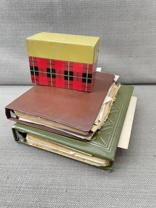 Vintage Recipe Box + 2 Folders – Handwritten, Typed & Clipped Recipes 1970s+ - Picture 1 of 18