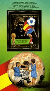 Coppa Del Mondo Di Calcio 1982 (Platini-Rossi) ORO - Perf. - Blocco Di Lusso - Foto 1 di 1