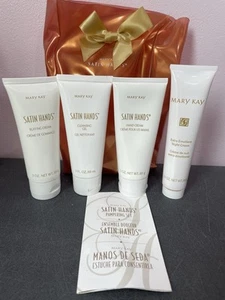 Mary Kay MANOS SATINADAS 4 Mimos Set GEL LIMPIADOR CREMA DE NOCHE PUFFING Tamaño Completo - Imagen 1 de 3