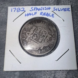 1782 Spanish Silver Half Real Coin - Picture 1 of 4