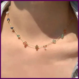 Lindo collar de piedra de color dulce LATS para mujer niña cristal simple - Imagen 1 de 27