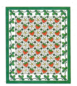 ERDBEERFESTIVAL QUILTMUSTER KOMPLETT MIT PLASTIKVORLAGEN - Bild 1 von 1