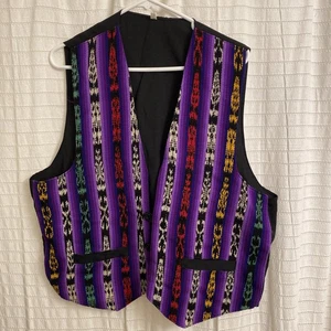 Guatemaltekische bunte Herren Weste Lila Xl 100% Baumwolle - Bild 1 von 6