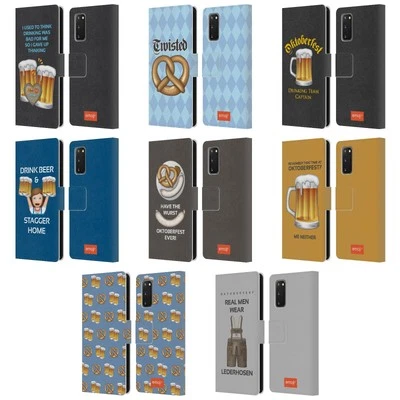 OFFICIAL emoji® OKTOBERFEST LEATHER BOOK CASE FOR SAMSUNG PHONES 1 - Image 1 of 4