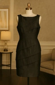 Calvin Klein Charcoal Grey Sheath Dress –UK Size 12 –New with Tags - RRP $128 - Picture 1 of 10