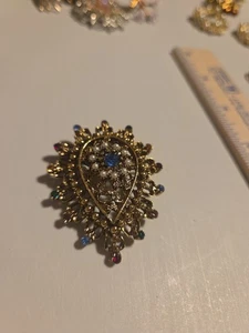 Damen Brosche Tschechisches Glas Mehrfarbig Strass Kunstperlen Birnenform (7) " - Bild 1 von 10