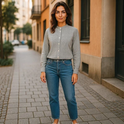 Camisa Equipment Mujer Pequeña Gris Blanca Pura Seda Blusa Rayas Mandarín Foto 1 de 4