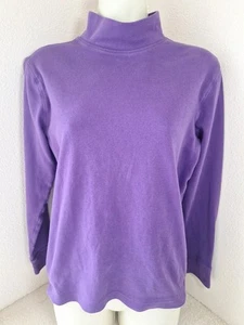 Camisa Lands End Mujer Pequeña Púrpura Cuello Simulado Pullover Capa Base Preppy Relajada - Imagen 1 de 12