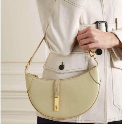 Ralph Lauren Polo ID Enamel Patent Mini Shoulder Bag Beige with Dust Bag - Image 1 of 4