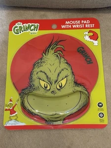 NEW, DR SEUSS THE GRINCH MOUSE PAD WITH WRIST REST - 9.5" X 9" - Picture 1 of 2