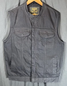 ✨Milwaukee Leather 3000 Herren L 'Brute' Schwarz Denim Club Style Motorrad Weste✨ - Bild 1 von 14