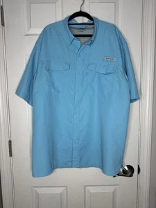 RealTree Fishing Shirt Men's Large Blue Grotto Vented Button Hook/Loop Size 2XL - Picture 1 of 7