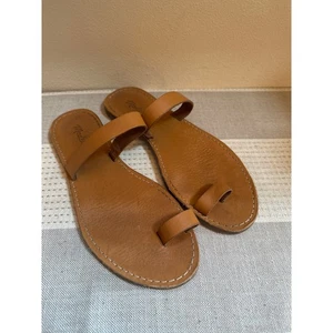 Madewell The Boardwalk Bare Slide Sandal in Desert Camel leather Size 7 - Picture 1 of 5
