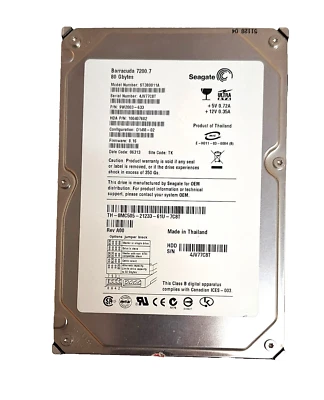 Seagate ST380011A 80GB 7200RPM IDE 3.5" Hard Drive - Image 1 of 3