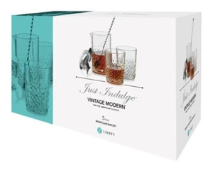 JUEGO DE BARRA MODERNA LIBBEY VINTAGE INCLUYE 2 VASOS DOBLES ANTIGUOS DE 12 ONZAS - Imagen 1 de 2