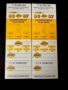 1987 los angeles lakers playoff ticket stub lot (full) Magic Johnson NBA - Picture 1 of 2