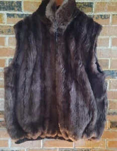 Unikat Wm. H. Harris Wendeweste aus Wildlederimitat/Opossum - Größe XL - Bild 1 von 6