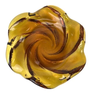 Vintage 60s Fenton Amber Swirl Glass Ashtray MCM Mid Century Modern Art Glass - Picture 1 of 14