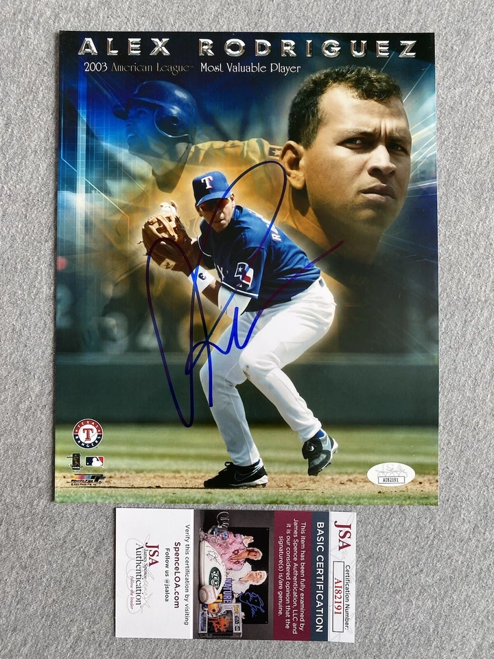 TEXAS RANGERS- ALEX RODRIGUEZ AUTOGRAPH 8x10 MVP PHOTO JSA AI82191 - Image 1 of 1