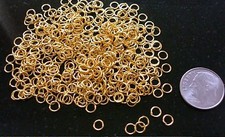 500 4mm Open gold plated 22 gauge round wire jump rings  fpj008