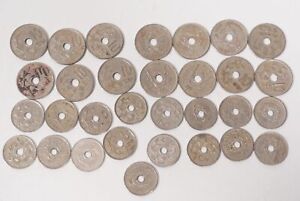 30tlg Konvolut 5 und 10 Centimes Münzen Lochmünzen Belgien von Jahr 1902-1929