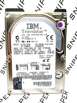 IBM 20GB TravelStar DJSA-220 IDE 07N4388 Laptop H31898 Hard Drive WIPED & TESTED - Image 1 of 4