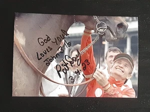 PAT DAY JOCKEY HORSE RACING LEGEND HOF SIGNED AUTOGRAPHED GLOSSY 4X6 PHOTO C - Picture 1 of 2