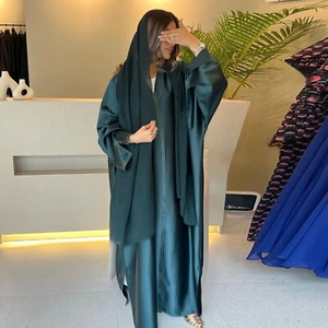 Muslim Women Open Abaya Cardigan Long Robes Evening Maxi Dress Dresses Gown Arab - Picture 1 of 28