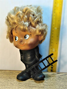 chimney sweep vintage RUBBER TOY DOLL WITH HEAR US ARADEANCA