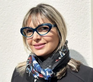 Gafas De Vista Cat Eye Azules Atelier 22 Montura Óptica Hechas En Bélgica - Imagen 1 de 10
