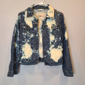 GAP Jean Jacket Acid Wash Bleach Trucker Denim Womens Extra Small - Picture 1 of 6