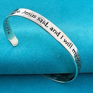 Scripture Bracelet MARK 1:17 Sterling Silver .925 - Picture 1 of 8
