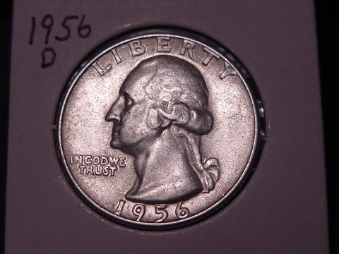1956-D WASHINGTON QUARTER XF NICE FREE SHIPPING Cover