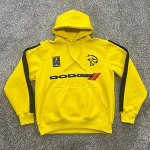Posh Dodge Hellcat Yellow Hoodie Sweatshirt Men's Size Large Racing Muscle Car - Picture 1 of 10