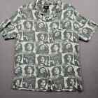 Bob Marley All Over Print Shirt Mens Medium H&M Button Up
